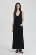 Casual Sleeveless Maxi Tank Dress with Back Twist