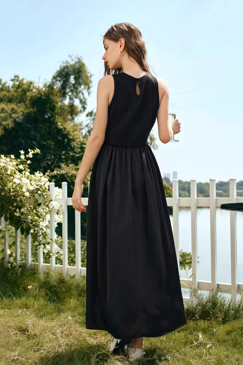 Black Sleeveless Fit & Flare Maxi Dress