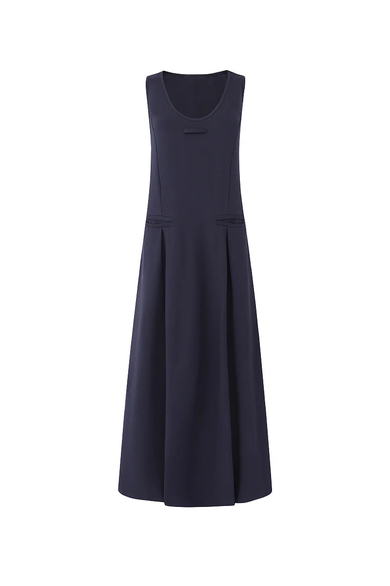 Casual Sleeveless Maxi Tank Dress with Back Twist