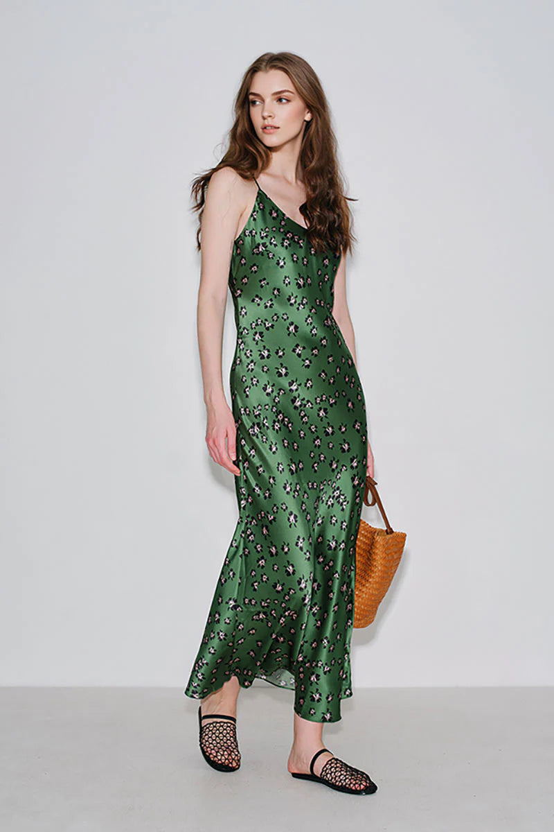 19 Momme Silk Slip Dress in Floral Print