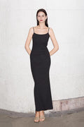 Black Bodycon Slip Maxi Dress